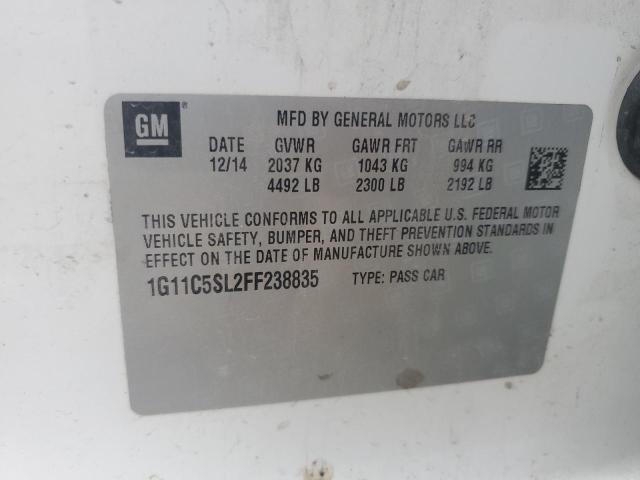 1G11C5SL2FF238835 - 2015 CHEVROLET MALIBU 1LT Ağ foto 12