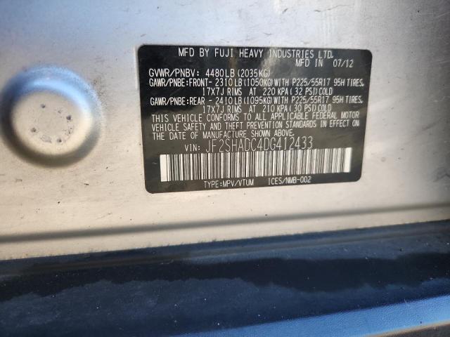JF2SHADC4DG412433 - 2013 SUBARU FORESTER 2.5X PREMIUM SILVER photo 13