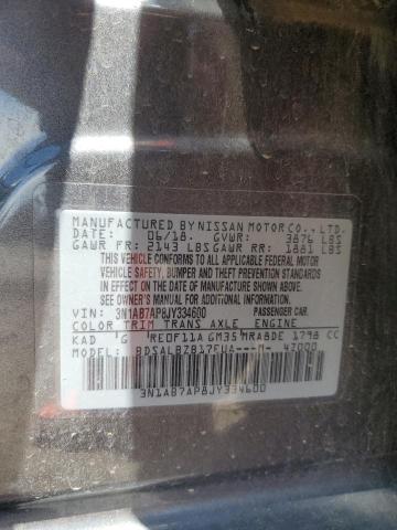 3N1AB7AP8JY334600 - 2018 NISSAN SENTRA S GRAY photo 12