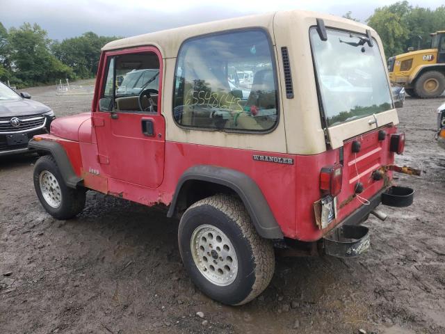 2J4FY19P3MJ111011 - 1991 JEEP WRANGLER S RED photo 2