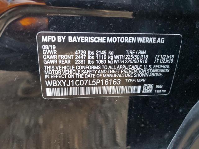 WBXYJ1C07L5P16163 - 2020 BMW X2 XDRIVE28I BLACK photo 10