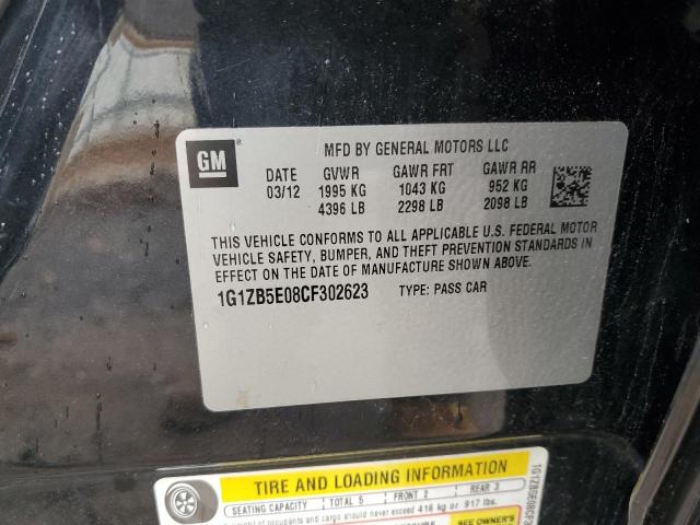 1G1ZB5E08CF302623 - 2012 CHEVROLET MALIBU LS შავი ფოტო 24