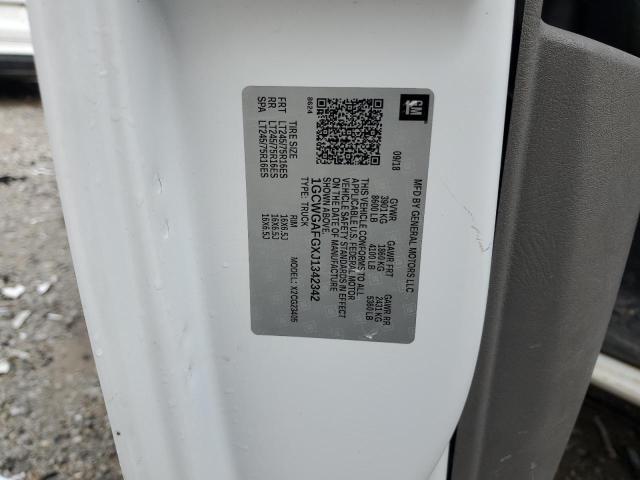 1GCWGAFGXJ1342342 - 2018 CHEVROLET EXPRESS G2 白色 照片 13