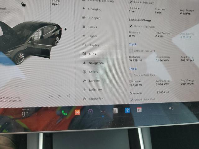 5YJ3E1EB8JF082304 - 2018 TESLA MODEL 3 შავი ფოტო 9