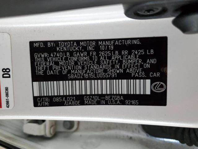 58ADZ1B15LU055791 - 2020 LEXUS ES 350 WHITE photo 12