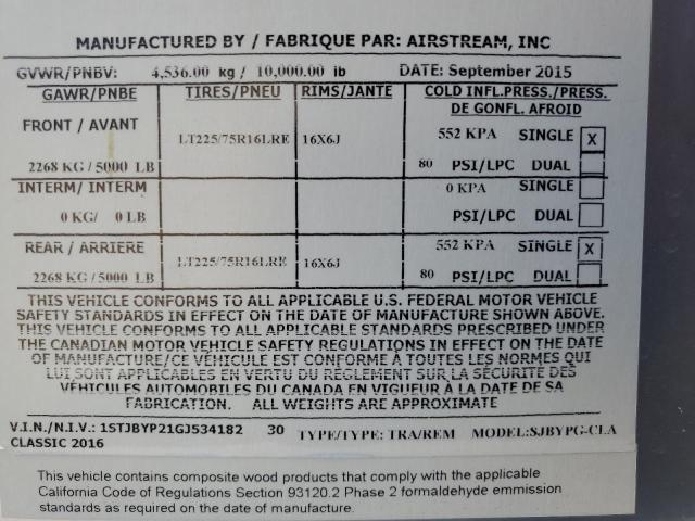 1STJBYP21GJ534182 - 2016 AIRS TRAVEL TRA 银色 照片 10