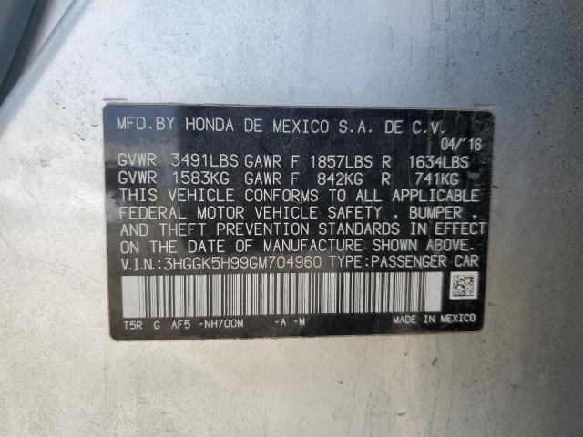 3HGGK5H99GM704960 - 2016 HONDA FIT EX SILVER photo 12