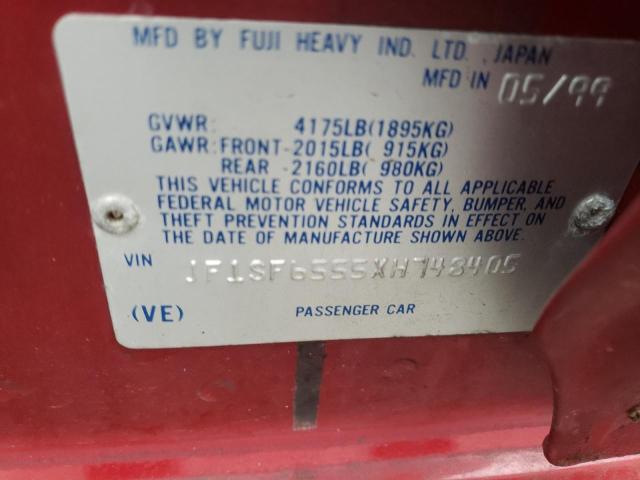 JF1SF6555XH748405 - 1999 SUBARU FORESTER S წითელი ფოტო 12