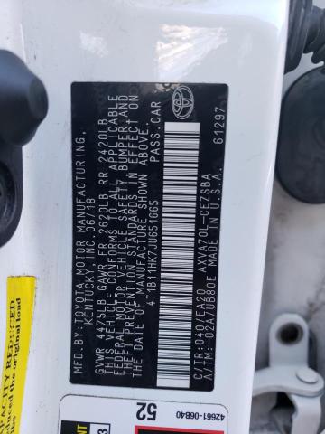 4T1B11HK7JU651665 - 2018 TOYOTA CAMRY L WHITE photo 13