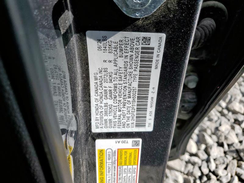 2HGFE2F51SH500257 - 2025 HONDA CIVIC SPORT 石墨色 照片 12