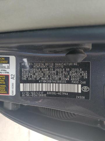 4T1BK3DB1AU366555 - 2010 TOYOTA AVALON XL 灰色 照片 12