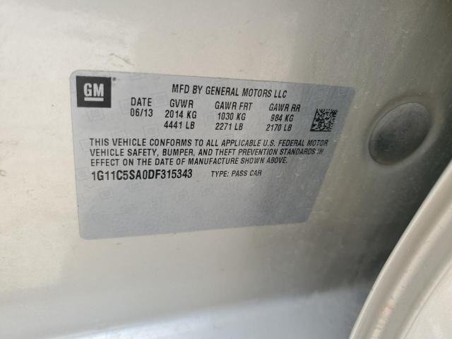 1G11C5SA0DF315343 - 2013 CHEVROLET MALIBU 1LT 银色 照片 12