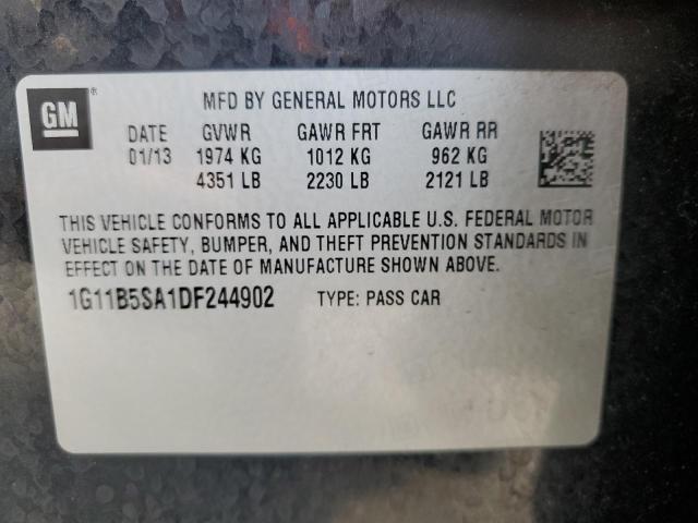 1G11B5SA1DF244902 - 2013 CHEVROLET MALIBU LS 黑色 照片 12