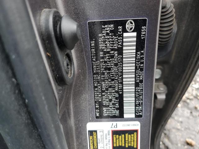 4T1BF1FK1FU025170 - 2015 TOYOTA CAMRY LE CHARCOAL photo 12