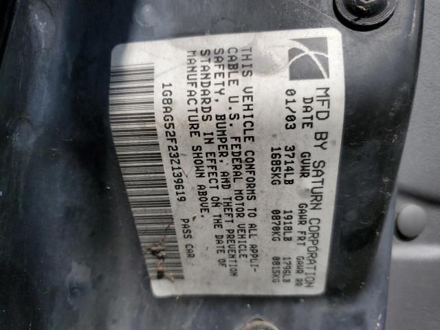 1G8AG52F23Z139619 - 2003 SATURN ION LEVEL 1 SILVER photo 12