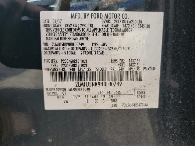 2LMHJ5NK9HBL00749 - 2017 LINCOLN MKT 黑色 照片 12