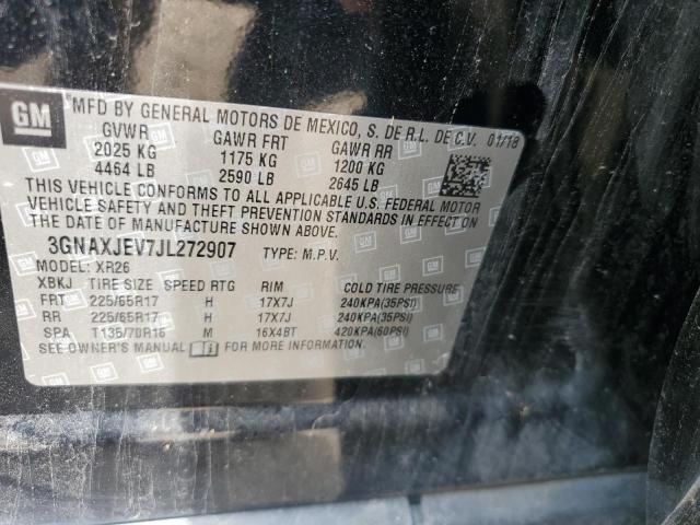 3GNAXJEV7JL272907 - 2018 CHEVROLET EQUINOX LT أسود صورة 13