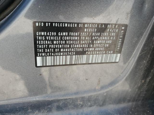 3VWL07AJ6GM357426 - 2016 VOLKSWAGEN JETTA SEL SILVER photo 12