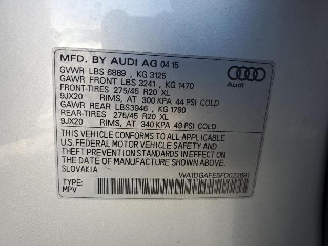 WA1DGAFE5FD022691 - 2015 AUDI Q7 PRESTIGE SILVER photo 12