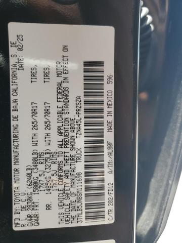 3TMLB5JN8SM111698 - 2025 TOYOTA TACOMA DOUBLE CAB Qara foto 12