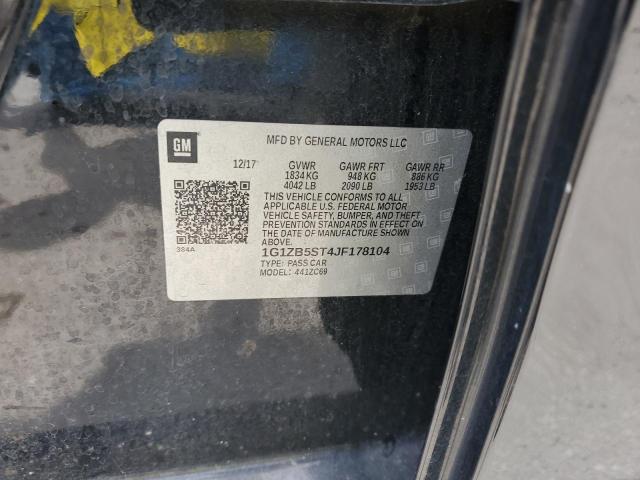 1G1ZB5ST4JF178104 - 2018 CHEVROLET MALIBU LS Negro foto 12