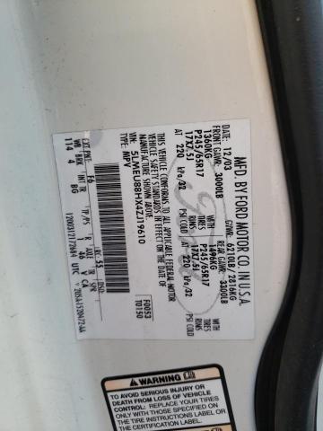 5LMEU88HX4ZJ19610 - 2004 LINCOLN AVIATOR 白色 照片 13