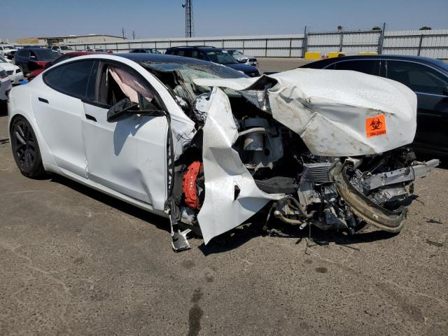 5YJSA1E65MF451442 - 2021 TESLA MODEL S WHITE photo 4