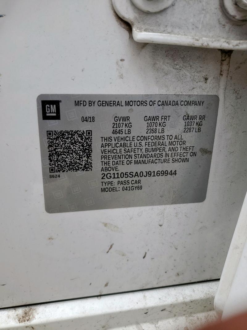 2G1105SA0J9169944 - 2018 CHEVROLET IMPALA LT 白色 照片 13