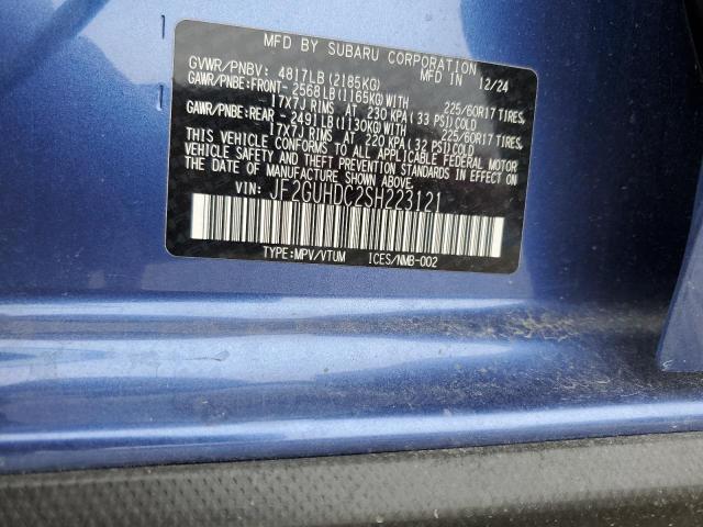 JF2GUHDC2SH223121 - 2025 SUBARU CROSSTREK PREMIUM BLUE photo 12