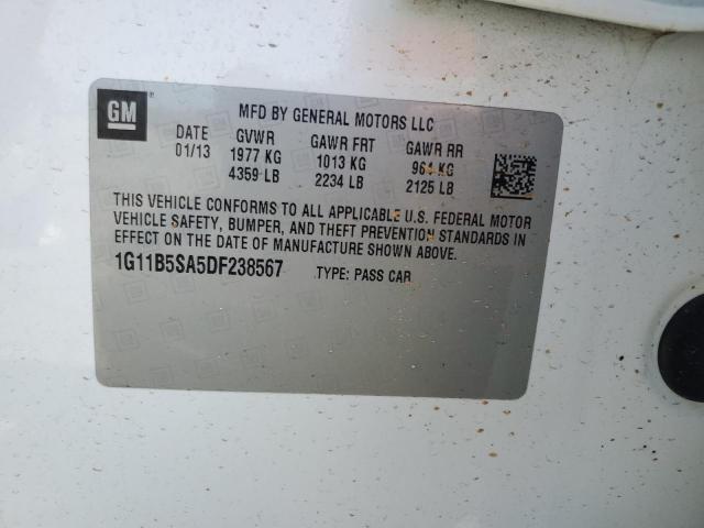 1G11B5SA5DF238567 - 2013 CHEVROLET MALIBU LS WHITE photo 12