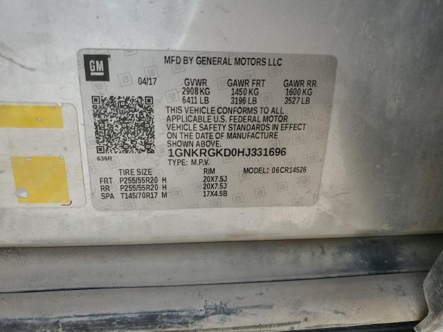 1GNKRGKD0HJ331696 - 2017 CHEVROLET TRAVERSE LT 银色 照片 13