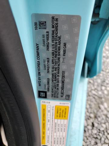 KL8CD6SAXMC730151 - 2021 CHEVROLET SPARK 1LT 蓝色 照片 12