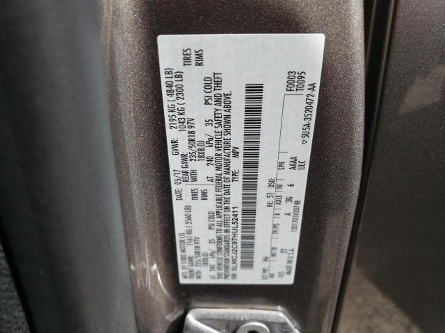 5LMCJ2C97HUL52411 - 2017 LINCOLN MKC SELECT 石墨色 照片 13