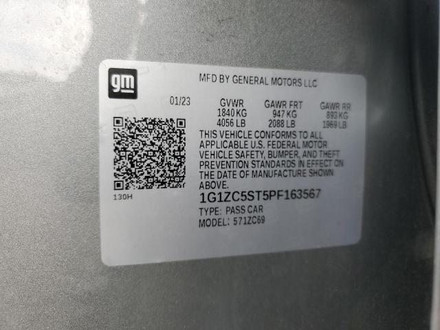 1G1ZC5ST5PF163567 - 2023 CHEVROLET MALIBU LS Szary zdjęcie 12