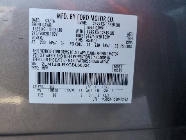 2LMTJ8LRXGBL60324 - 2016 LINCOLN MKX RESERVE TAN photo 13