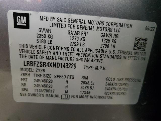 LRBFZSR4XND143229 - 2022 BUICK ENVISION AVENIR SILVER photo 13