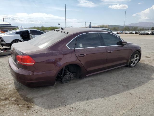 1VWBP7A38DC115470 - 2013 VOLKSWAGEN PASSAT SE MAROON photo 3