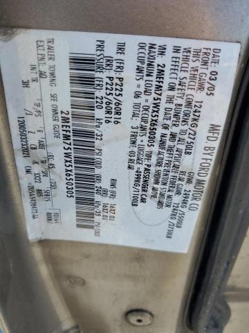 2MEFM75WX5X650305 - 2005 MERCURY GRAND MARQUIS LS GRAY photo 12