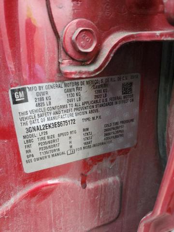 3GNAL2EK3ES675172 - 2014 CHEVROLET CAPTIVA LS 栗色 照片 14