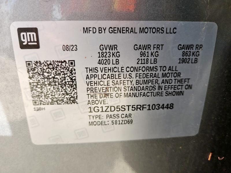 1G1ZD5ST5RF103448 - 2024 CHEVROLET MALIBU LT Gümüş foto 12