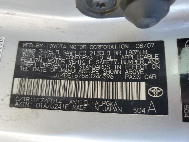 JTKDE167580246396 - 2008 TOYOTA SCION TC ნაცრისფერი ფოტო 12
