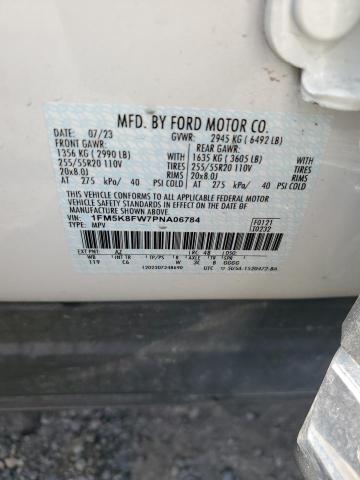 1FM5K8FW7PNA06784 - 2023 FORD EXPLORER LIMITED 白色 照片 13