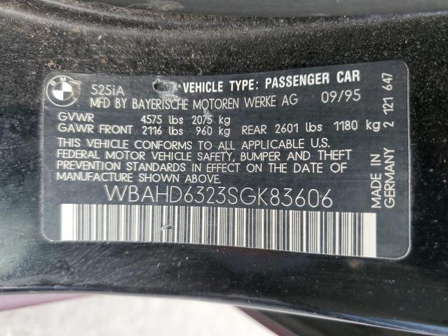 WBAHD6323SGK83606 - 1995 BMW 525 I AUTOMATIC BURGUNDY photo 10