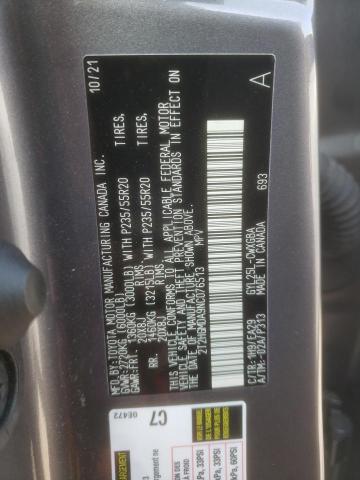 2T2HGMDA9NC076513 - 2022 LEXUS RX 450H GRAY photo 14