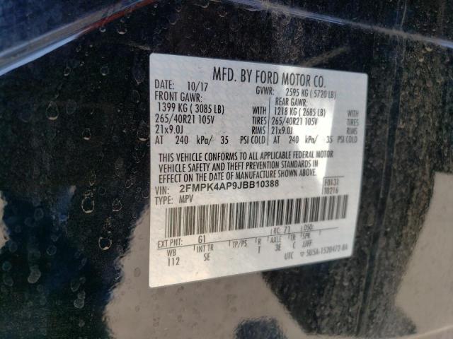 2FMPK4AP9JBB10388 - 2018 FORD EDGE SPORT Qara foto 12