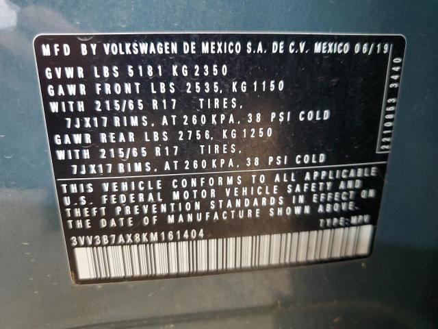 3VV3B7AX8KM161404 - 2019 VOLKSWAGEN TIGUAN SE 蓝色 照片 13