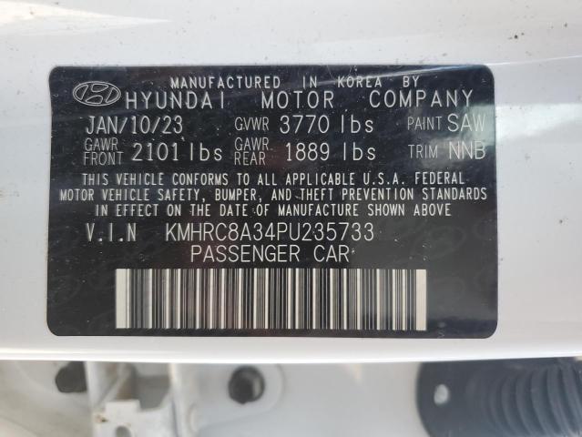 KMHRC8A34PU235733 - 2023 HYUNDAI VENUE SEL WHITE photo 12