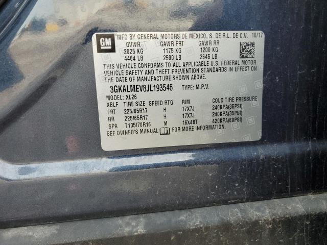 3GKALMEV8JL193546 - 2018 GMC TERRAIN SLE ლურჯი ფოტო 14