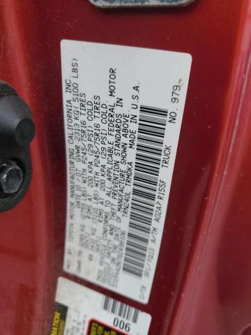 5TEPX42N78Z498106 - 2008 TOYOTA TACOMA RED photo 12