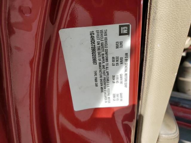 1G4HD57286U209687 - 2006 BUICK LUCERNE CXL RED photo 12